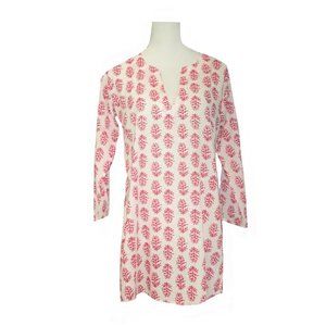 Unbranded Indian Block Print Tunic Kurta S Pink
